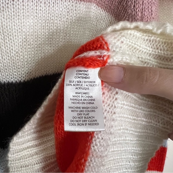 NWT LEYDEN Striped Sweater With Balloon Sleeves - Picture 6 of 6